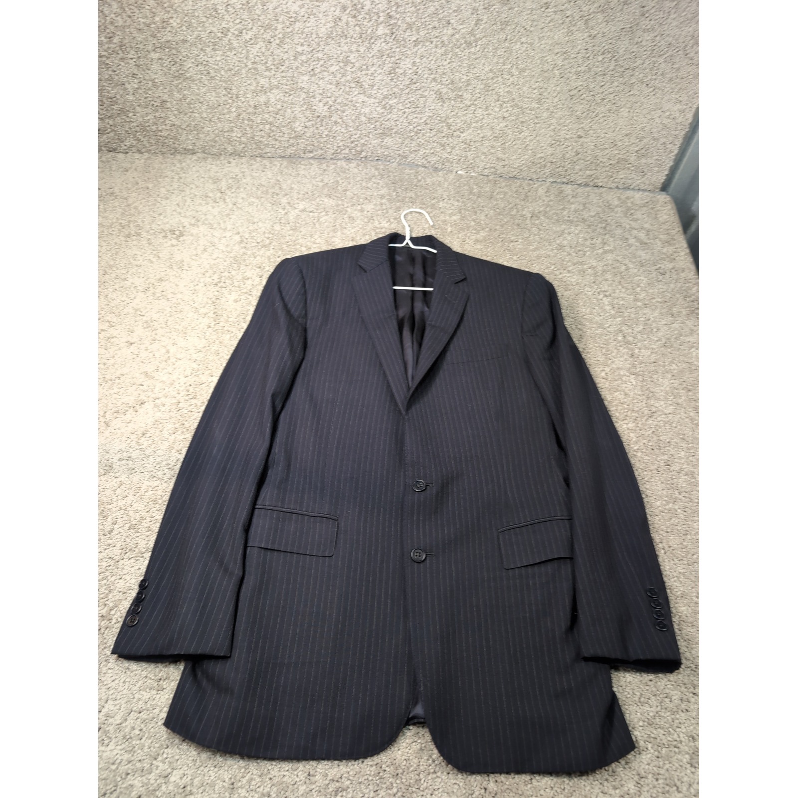 Ralph Lauren Black Label Mens Navy Blue Pinstripe Blazer Sport Coat Italy Sz 40r
